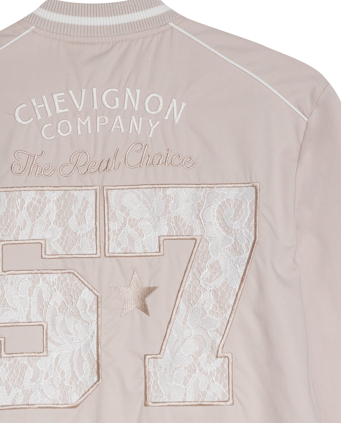 Womens Jacket Lace Embroidery Preppy Look Cotton - Beige 63_721H004_BEI140002_8