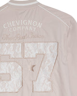 Womens Jacket Lace Embroidery Preppy Look Cotton - Beige 63_721H004_BEI140002_8