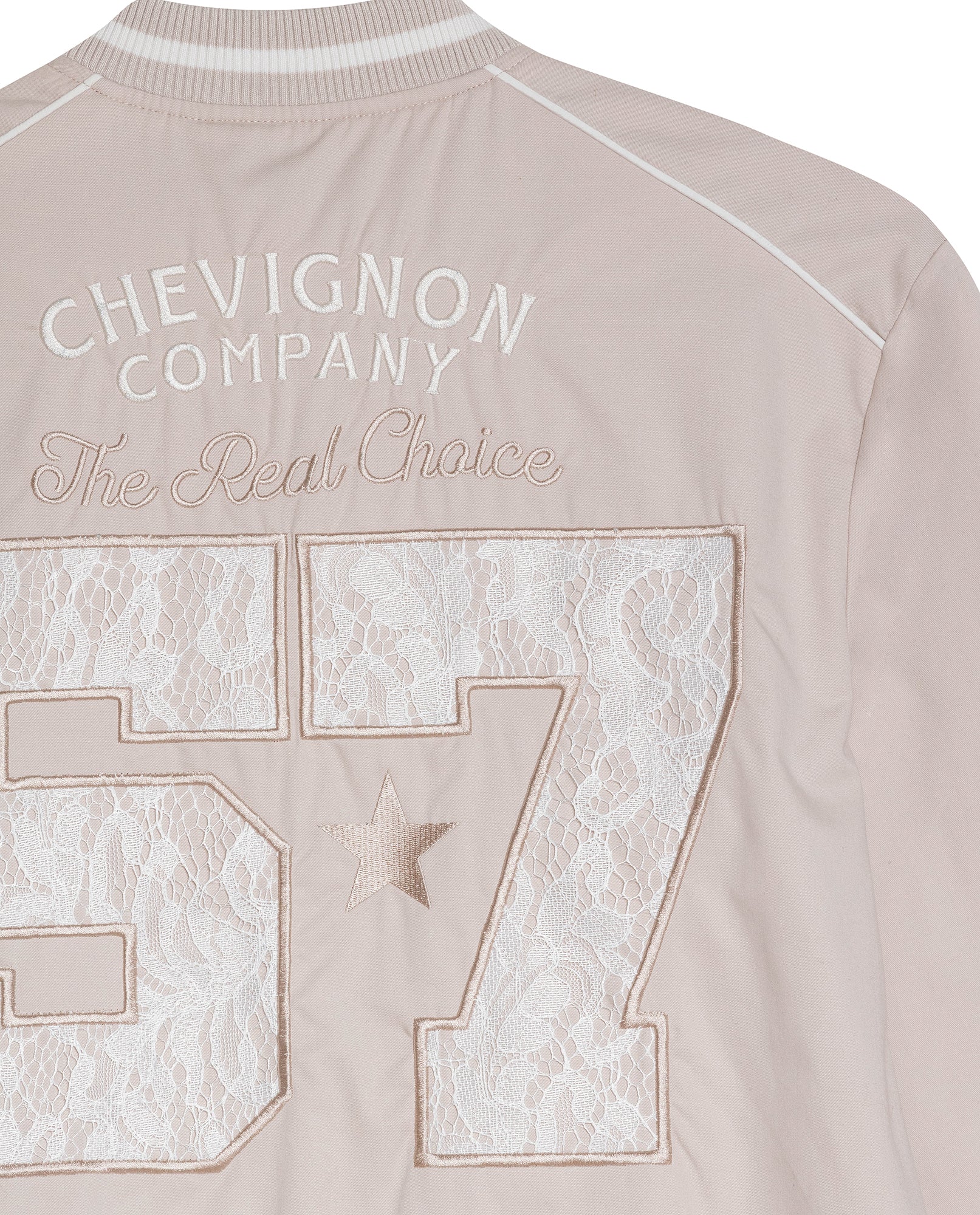 Womens Jacket Lace Embroidery Preppy Look Cotton - Beige 63_721H004_BEI140002_8