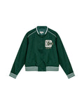 Womens Jacket Lace Embroidery Preppy Look Cotton - Dark Green 63_721H004_VER195406_3