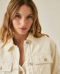 Womens Jacket Trucker Style Cotton–Tencel Denim Lightweight - Raw 63_721H005_CRU114302_5