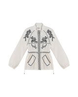 Womens Jacket Parka Style Quilted Polyester Raw Ivory Embroidery - Raw 63_721H006_CRU110103_3