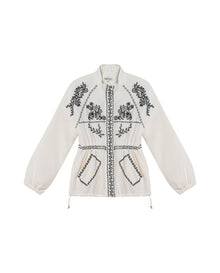 Womens Jacket Parka Style Quilted Polyester Raw Ivory Embroidery - Raw 63_721H006_CRU110103_3