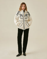 Womens Jacket Parka Style Quilted Polyester Raw Ivory Embroidery - Raw 63_721H006_CRU110103_4