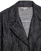 Womens Jacket Blazer Crop Style Cotton Denim Lightweight - Black 63_721H007_NEG194004_8