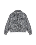 Womens Jacket Bomber Animal Print Polyester Quilted Shirt Collar - Brown 63_721H008_CAF181314_3