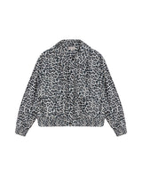 Womens Jacket Bomber Animal Print Polyester Quilted Shirt Collar - Brown 63_721H008_CAF181314_3
