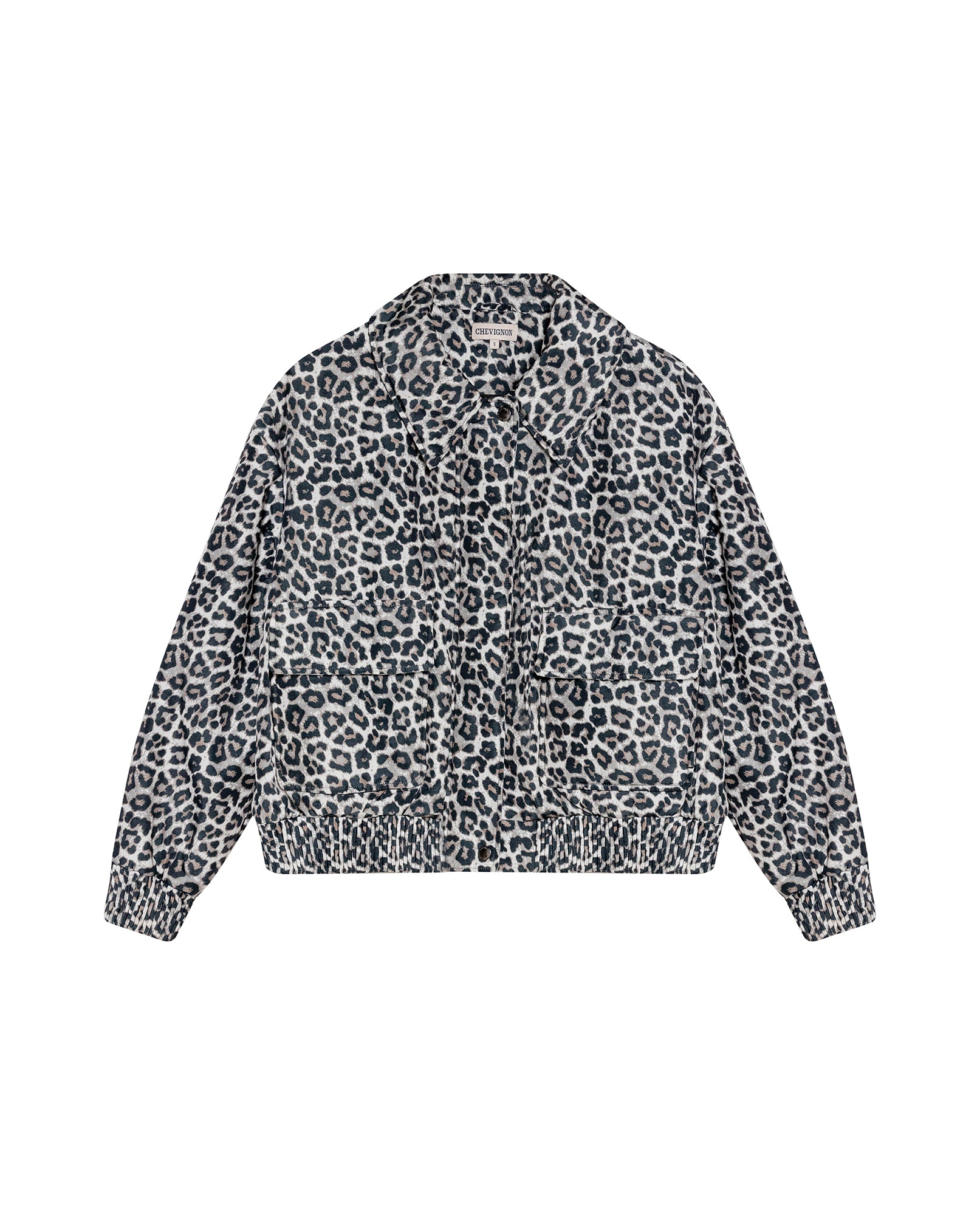 Womens Jacket Bomber Animal Print Polyester Quilted Shirt Collar - Brown 63_721H008_CAF181314_3