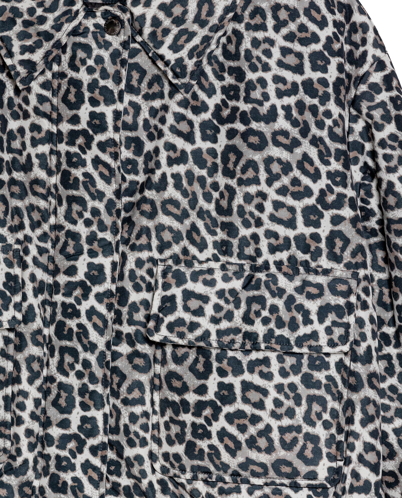 Womens Jacket Bomber Animal Print Polyester Quilted Shirt Collar - Brown 63_721H008_CAF181314_8