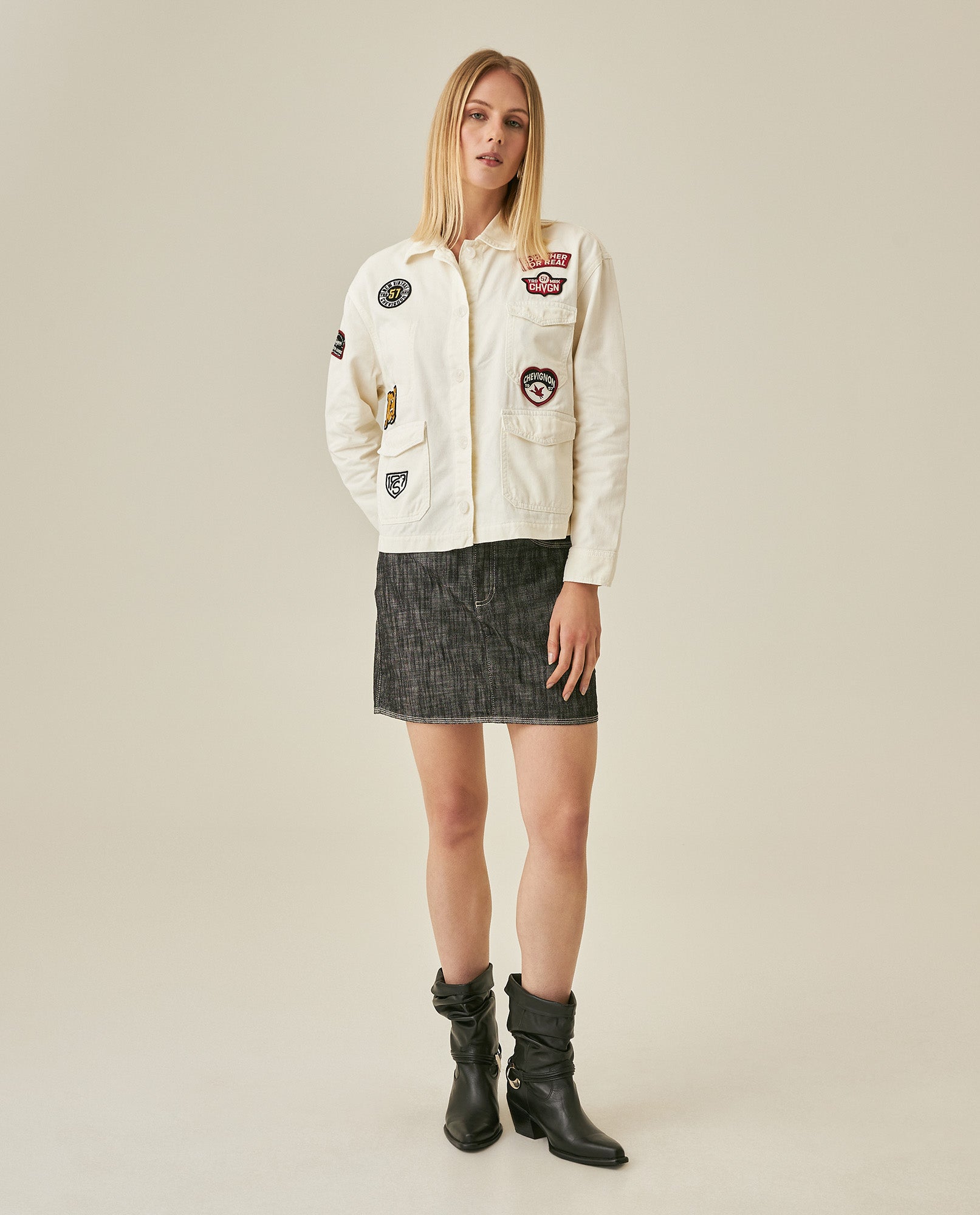 Womens Jacket Shacket Wide Silhouette Cotton Denim Lightweight - Raw 63_721H010_CRU114302_4