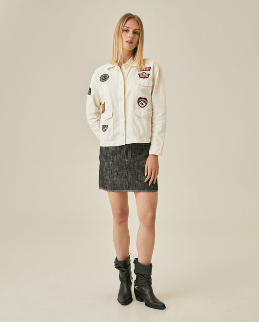 Womens Jacket Shacket Wide Silhouette Cotton Denim Lightweight - Raw 63_721H010_CRU114302_4