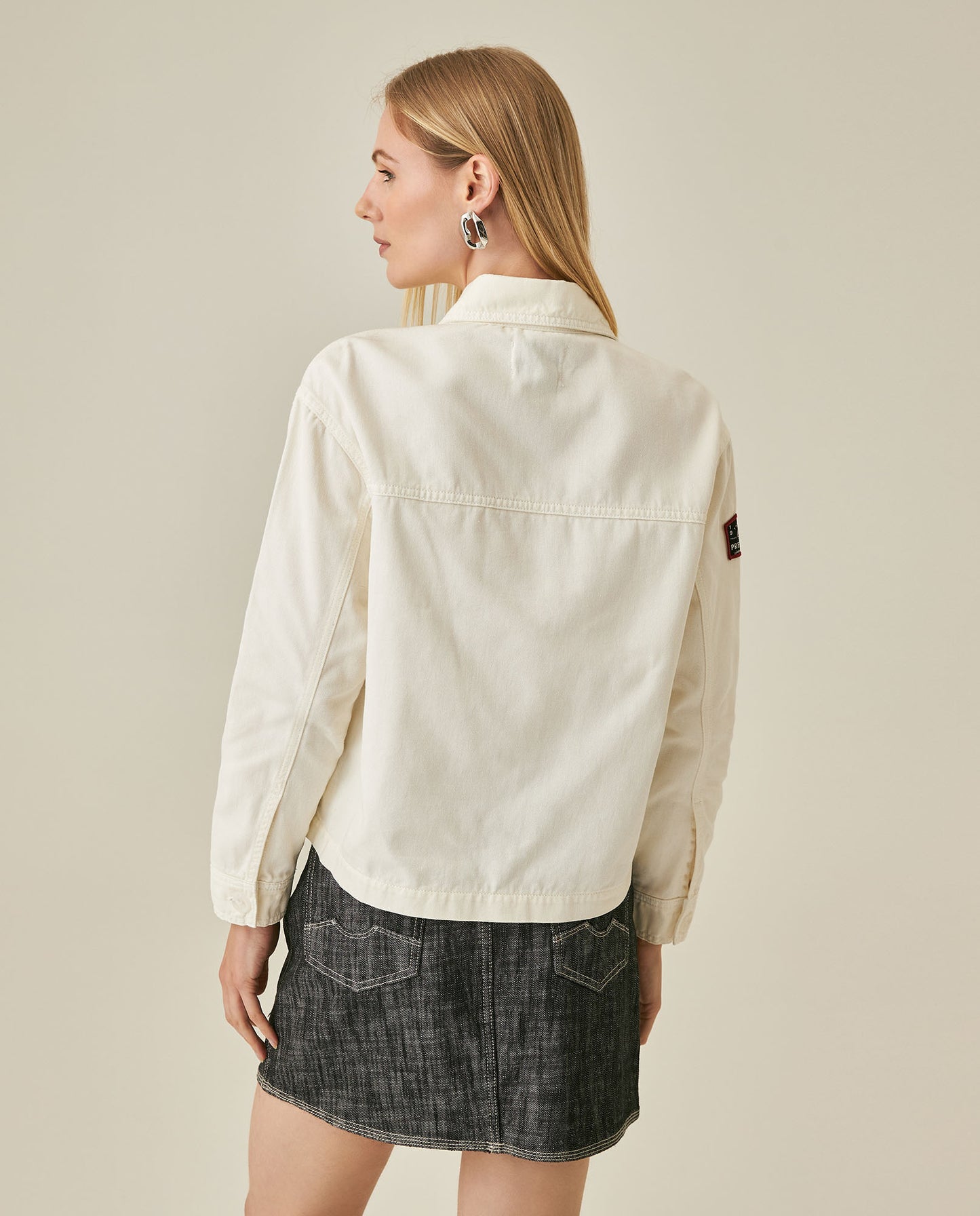 Womens Jacket Shacket Wide Silhouette Cotton Denim Lightweight - Raw 63_721H010_CRU114302_6