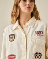 Womens Cotton Patch Detail Shirt Jacket - Raw 63_721H702_CRU135304_5