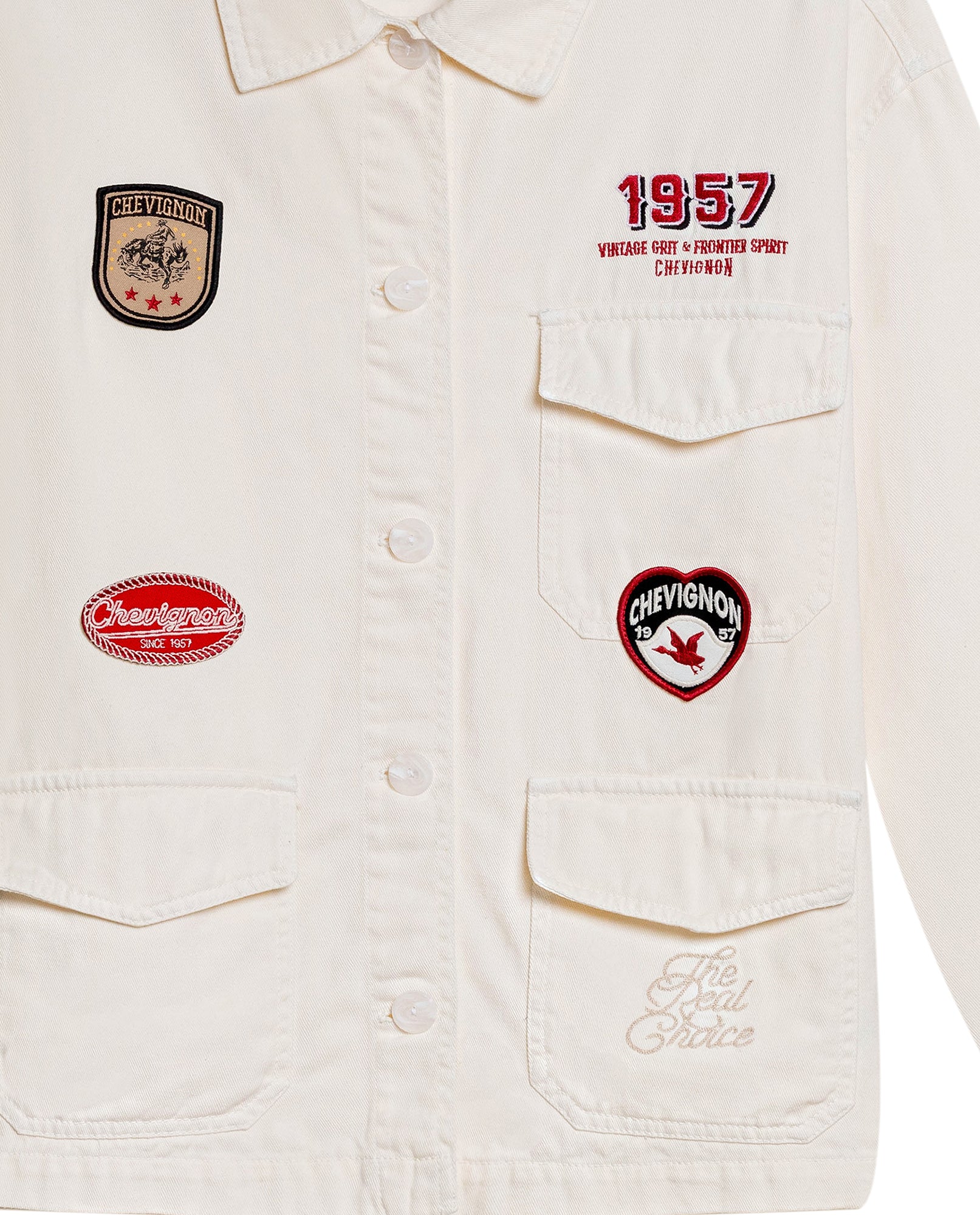 Womens Cotton Patch Detail Shirt Jacket - Raw 63_721H702_CRU135304_8