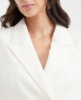 Women's Semi-Fitted Cropped Blazer with Corrugated Texture in Polyester-Elastane - 3