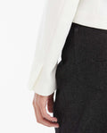 Women's Semi-Fitted Cropped Blazer with Corrugated Texture in Polyester-Elastane - 6
