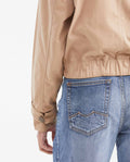 Women's Cropped Trench Jacket with Peach Touch in Polyester-Polyamide-Cotton - 7