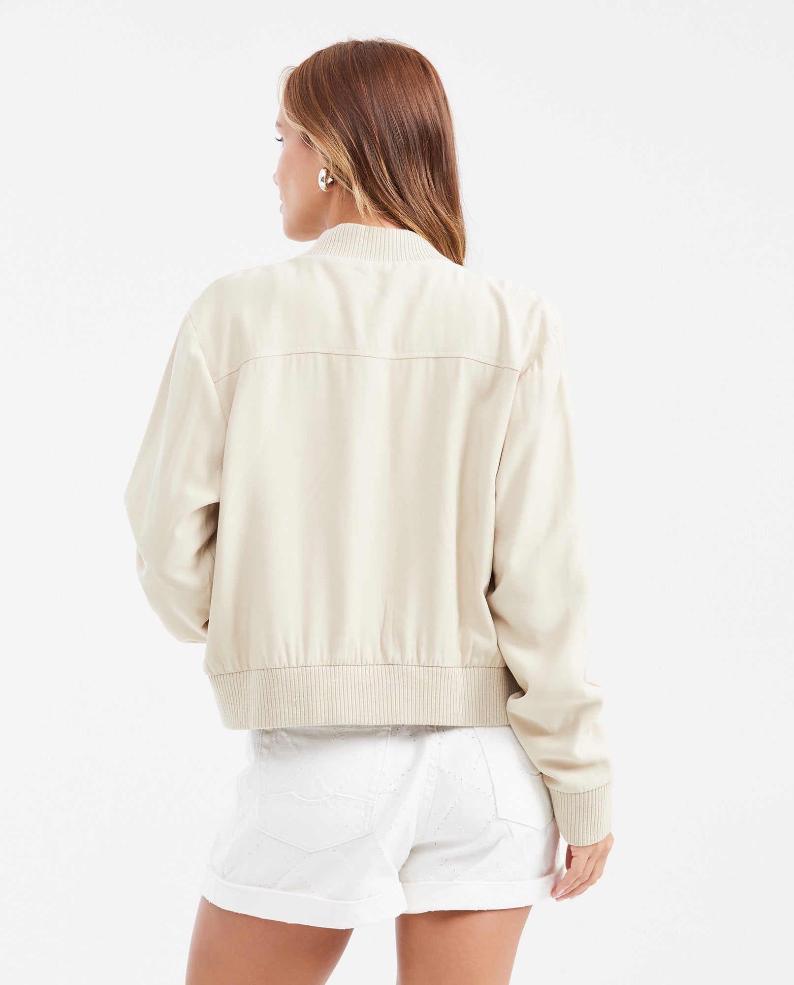 Women's Bomber Jacket with Sequin Floral Embroidery in Rayon-Polyester - 4