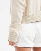 Women's Bomber Jacket with Sequin Floral Embroidery in Rayon-Polyester - 5