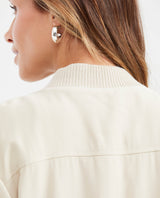 Women's Bomber Jacket with Sequin Floral Embroidery in Rayon-Polyester - 6