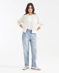 Women's Relaxed Fit Mesh Bomber Jacket with Lurex in Polyester-Rayon-Lurex - 2