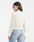 Women's Relaxed Fit Mesh Bomber Jacket with Lurex in Polyester-Rayon-Lurex - 5