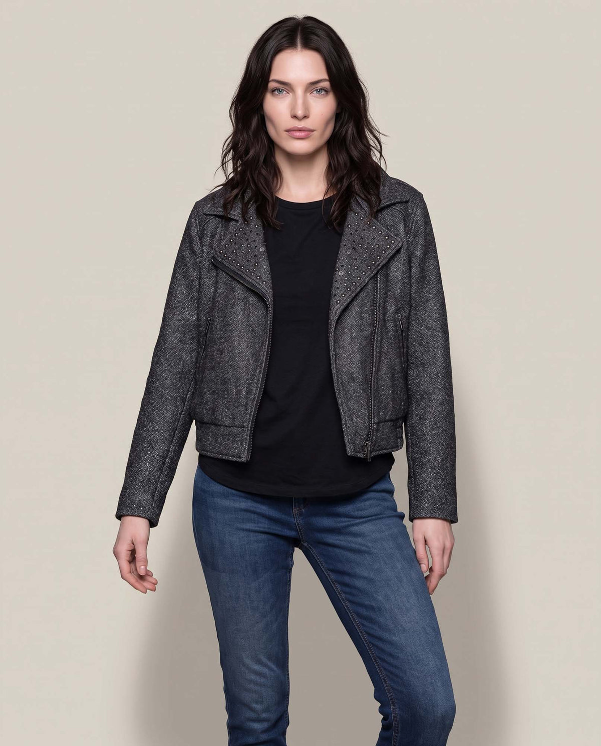 Women´s Biker Jacket - Black 63_722H001_NEG194007_0