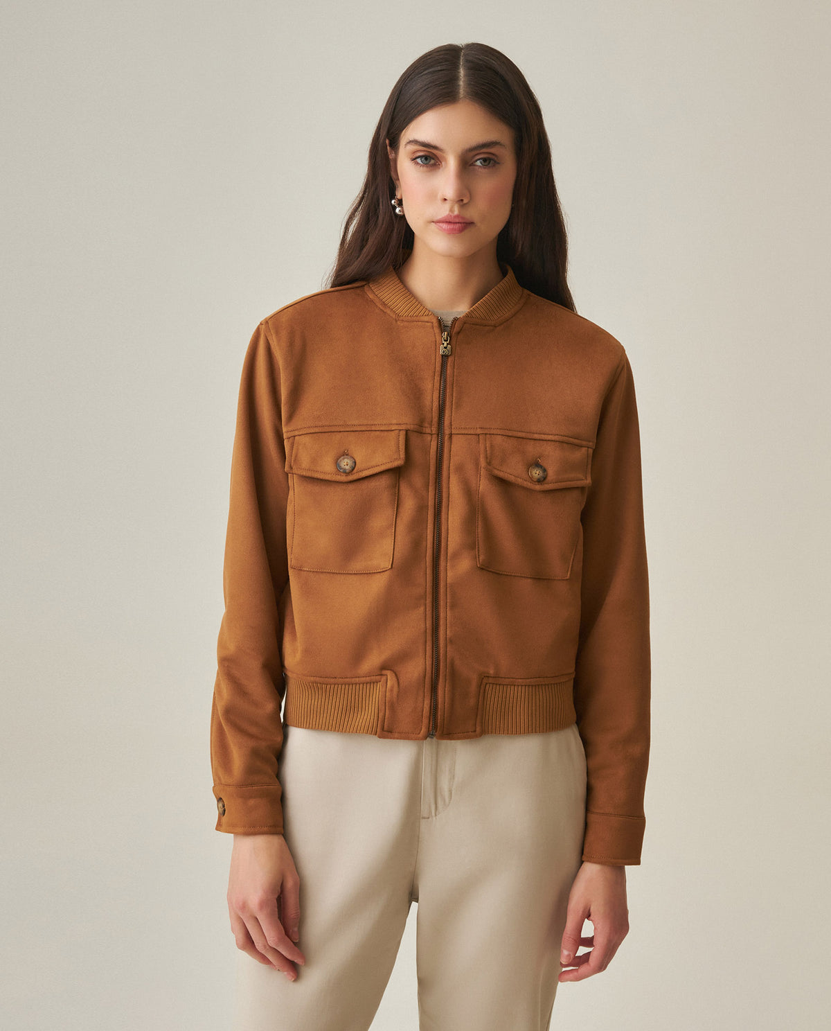 Women´s Bomber Jacket - Brown 63_722H002_CAF181024_5