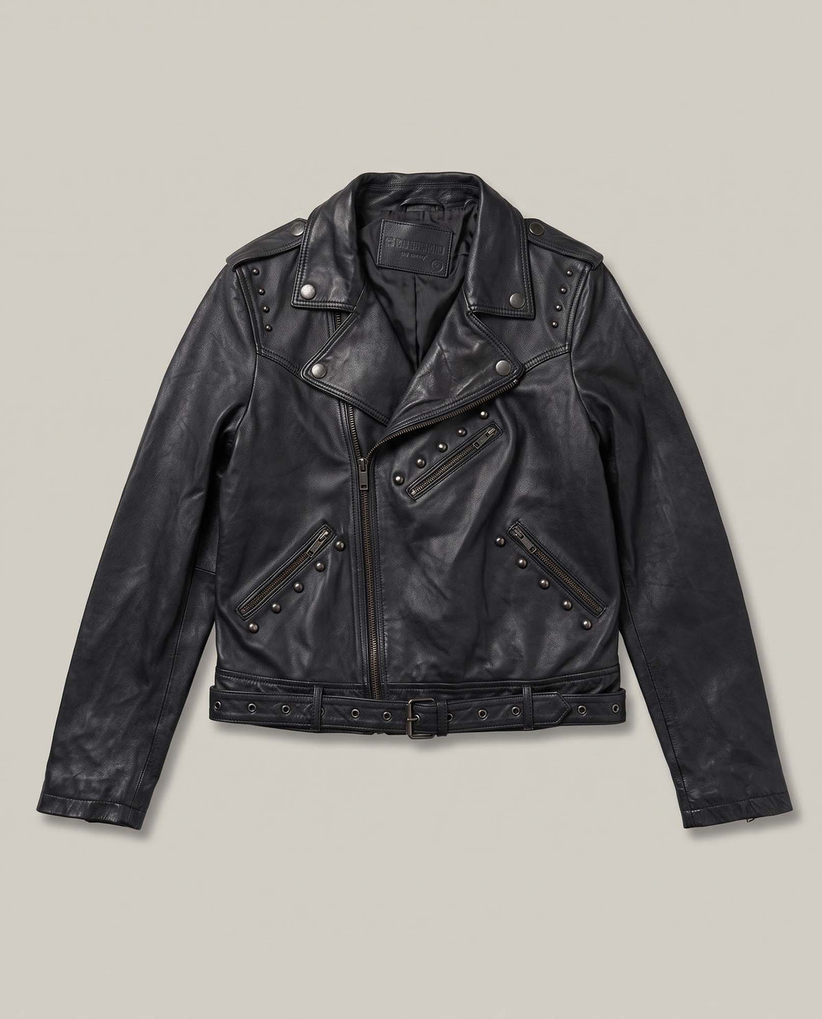 Women´s Leather Biker Jacket - Black 63_724D400_NEG193909_3