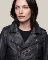 Women´s Leather Biker Jacket - Black 63_724D400_NEG193909_5