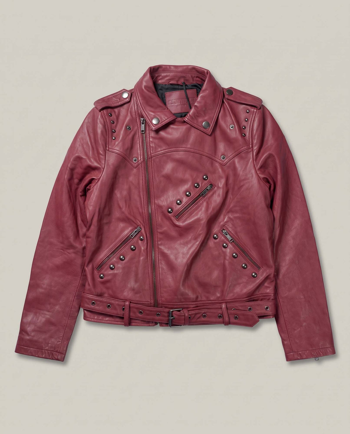 Women´s Leather Biker Jacket - Red 63_724D400_ROJ191531_3
