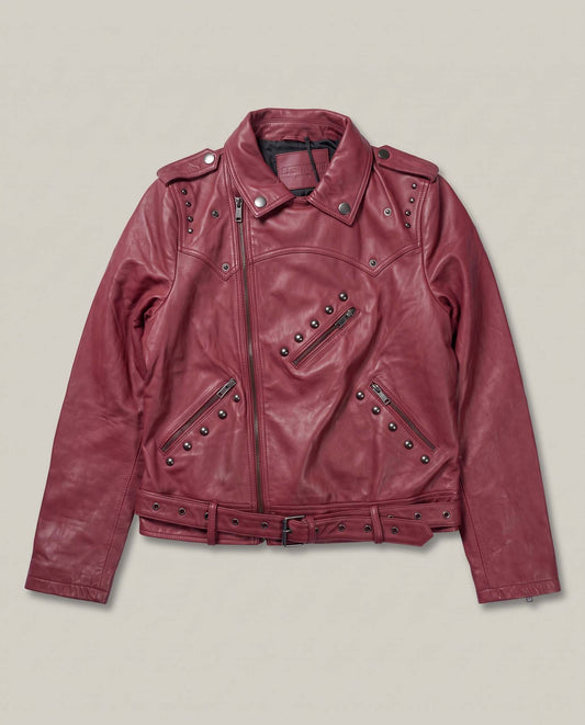 Women´s Leather Biker Jacket - Red 63_724D400_ROJ191531_3