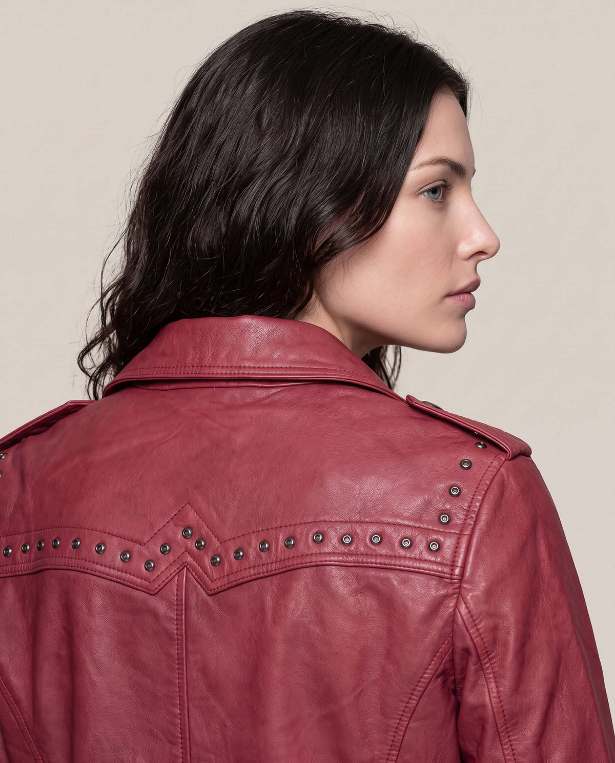 Women´s Leather Biker Jacket - Red 63_724D400_ROJ191531_7