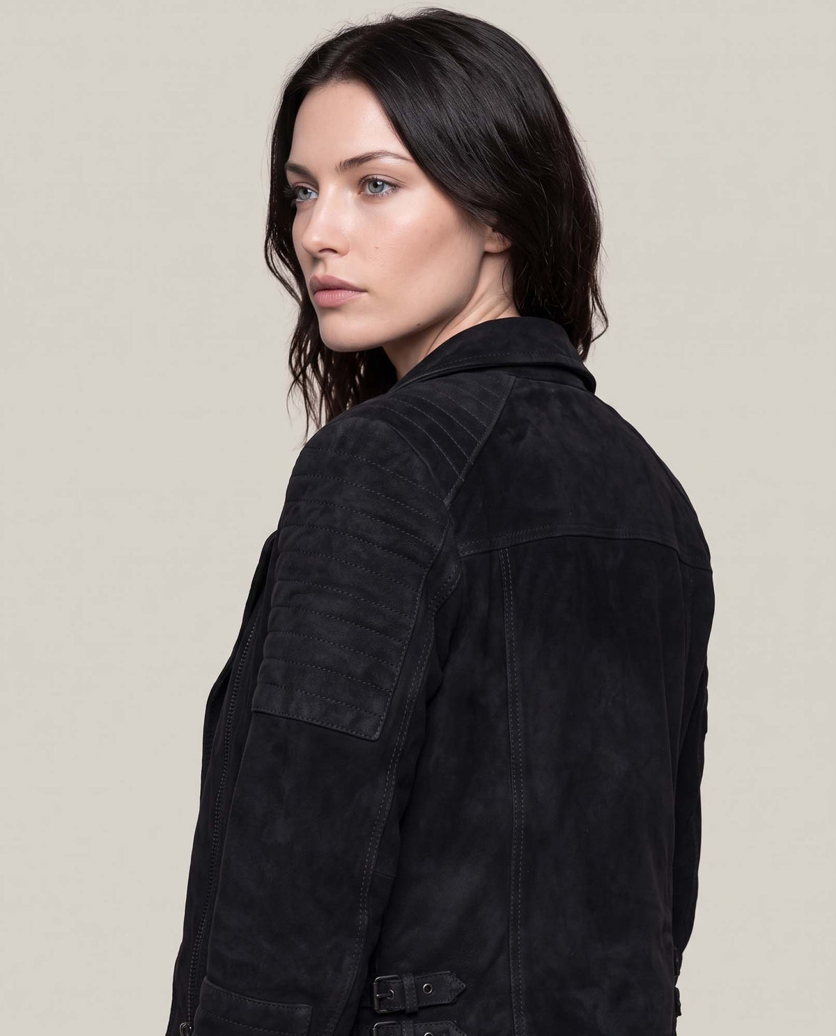 Women´s Suede Biker Jacket - Black 63_724D403_NEG193909_6