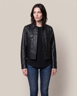 Women´s Studded Leather Jacket - Black 63_724D407_NEG193909_0