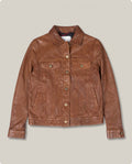 Women´s Leather Trucker Jacket - Brown 63_724D411_CAF181148_3