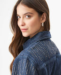 Women’s Oversized Denim Trucker Jacket in Cotton, Sparkle - 6