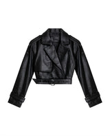 Women's Lambskin Cropped Biker Jacket