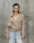 Womens Oversized Lightweight Jacket - Special Collection - Beige 63_724H502_BEI160806_0
