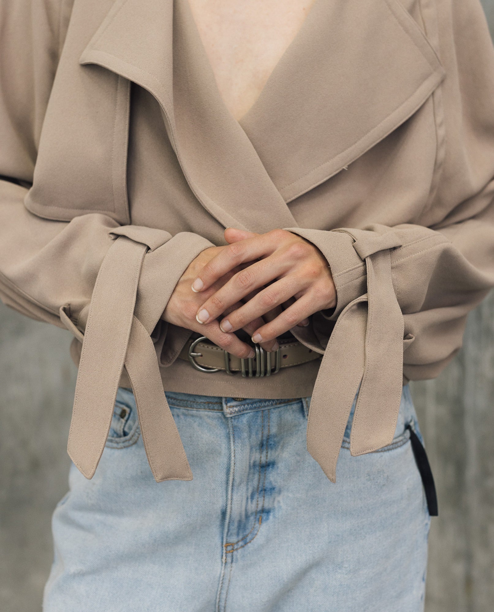Womens Oversized Lightweight Jacket - Special Collection - Beige 63_724H502_BEI160806_4