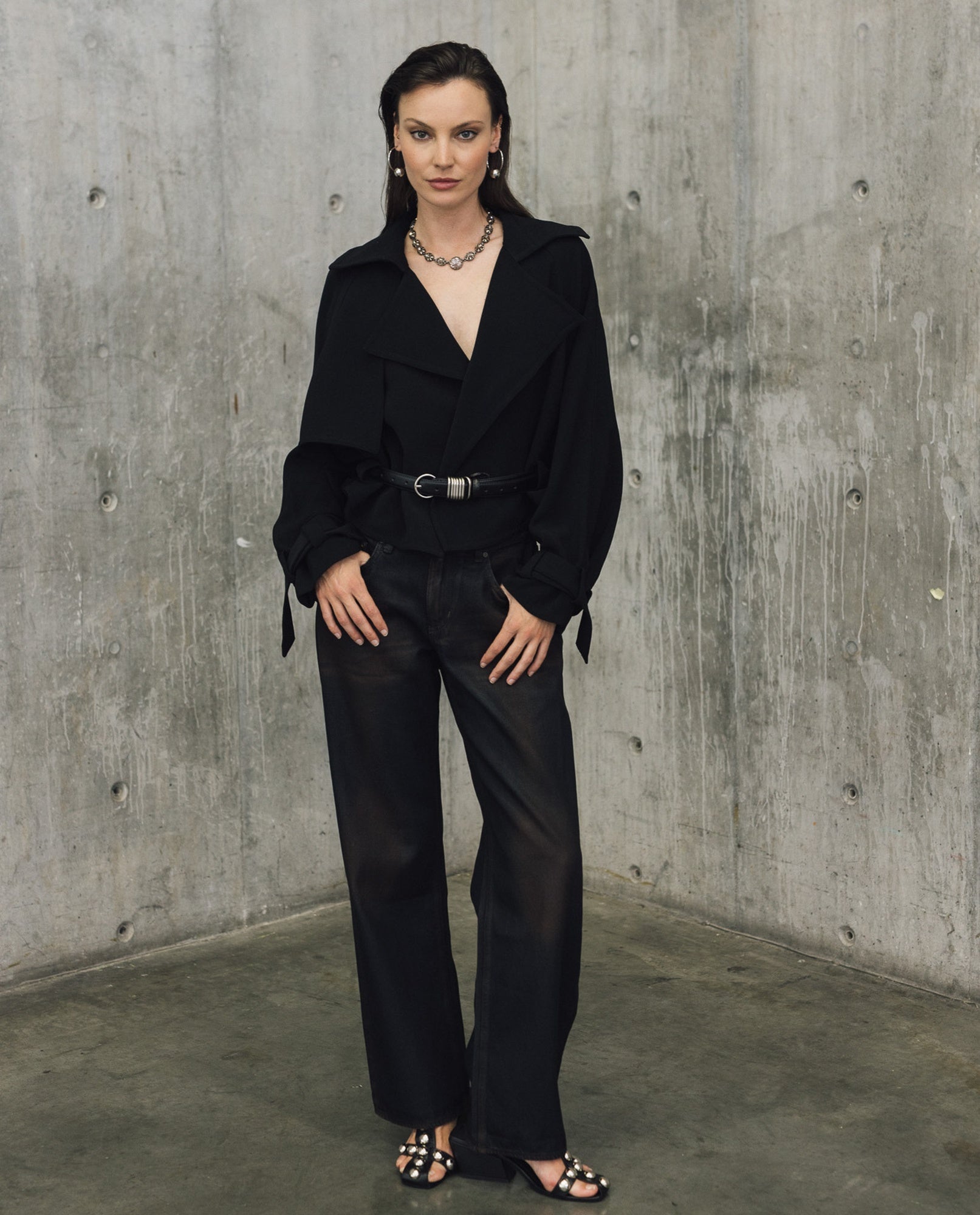 Womens Oversized Structured Jacket - Special Collection - Black 63_724H503_NEG194007_0