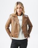 CLASSIC LEATHER BIKER IN BROWN