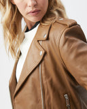 CLASSIC LEATHER BIKER IN BROWN