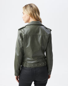CLASSIC LEATHER BIKER IN GREEN
