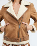 SHERPA BIKER JACKET IN BROWN