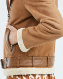 SHERPA BIKER JACKET IN BROWN