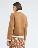 SHERPA BIKER JACKET IN BROWN