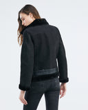 SHERPA BIKER JACKET IN BLACK