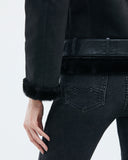 SHERPA BIKER JACKET IN BLACK