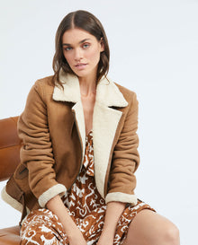 Women´s Leather Biker Jacket - Brown 63_727E400_CAF161334_0